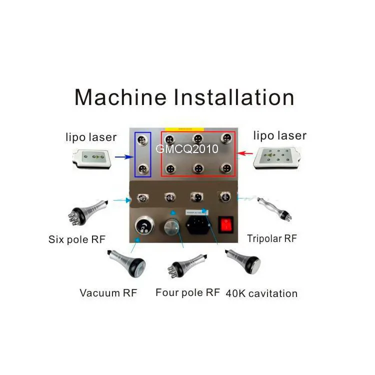 Bantmaskin ny marknadsföring 6 i 1 ultraljud kavitation vakuum radiofrekvens lipo laser bantningsmaskin för spa