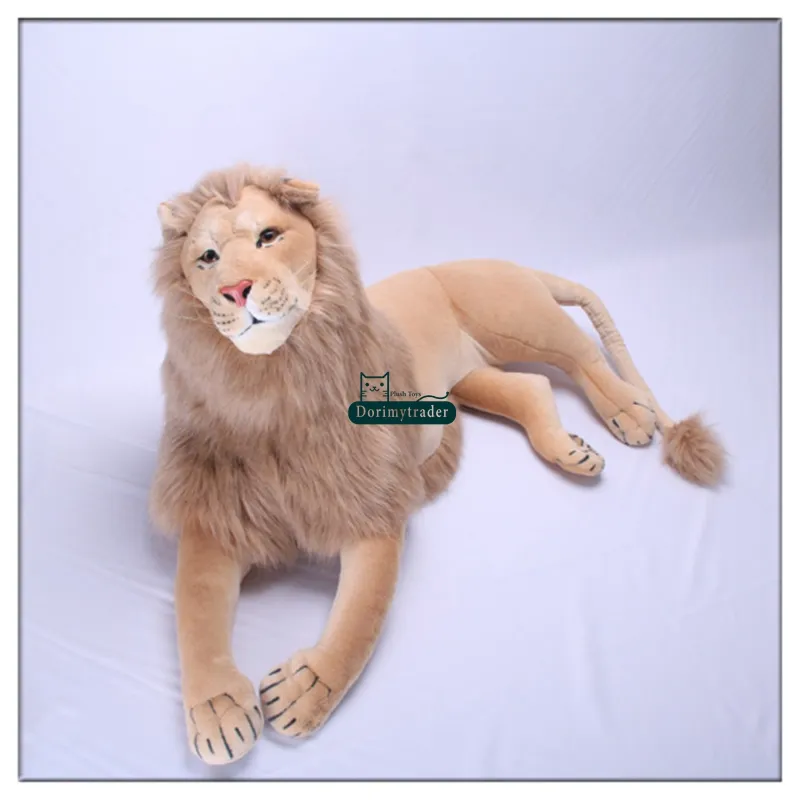 Dorimytrader Huge Simulation Animal Lion Stuffed Toy Home Decoration Photography Props Kids Gift 51inch 130cm DY60767