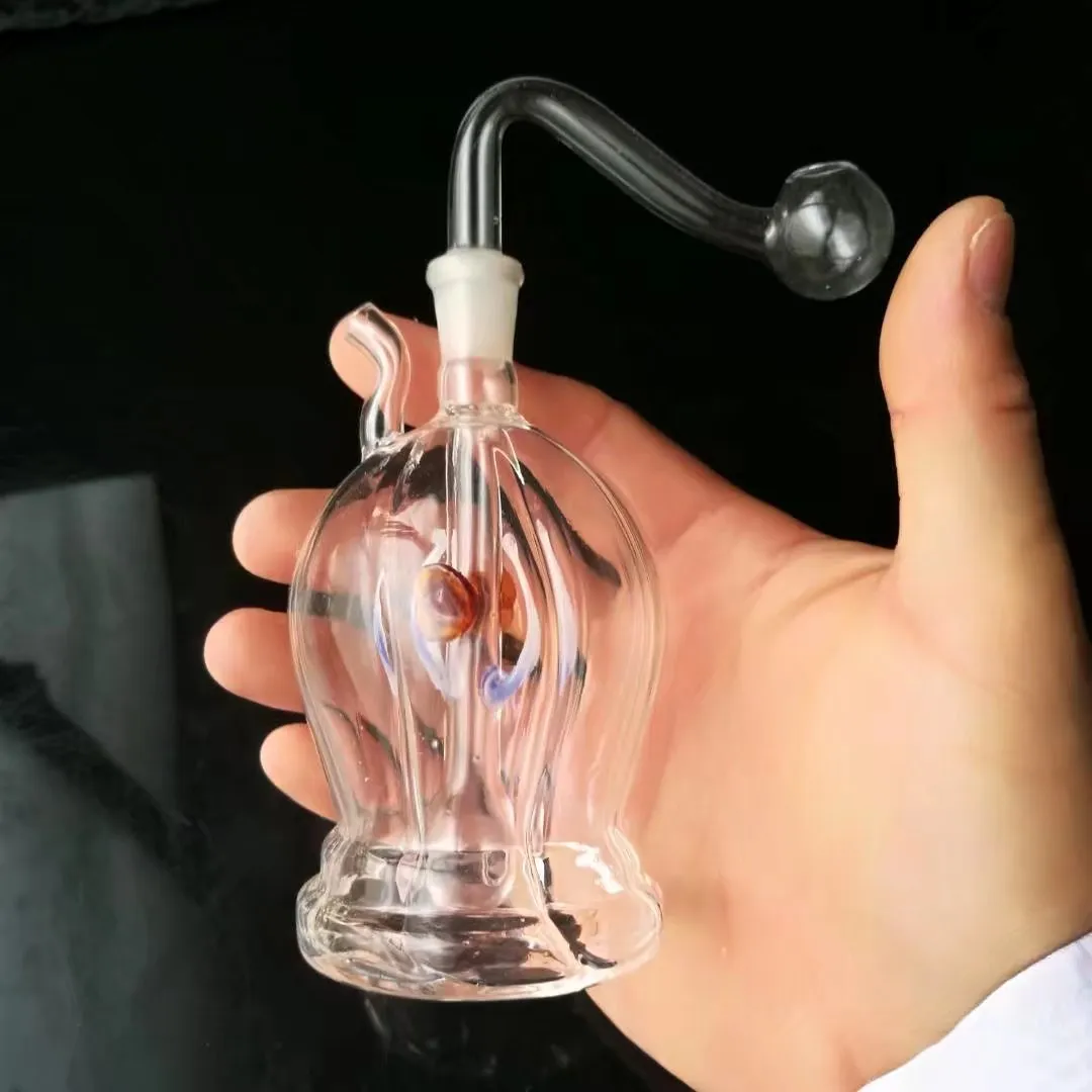 2019 Round edge ribbed pot   , New Unique Glass Bongs Glass Pipes Water Pipes Hookah Oil Rigs Smoking with Droppe