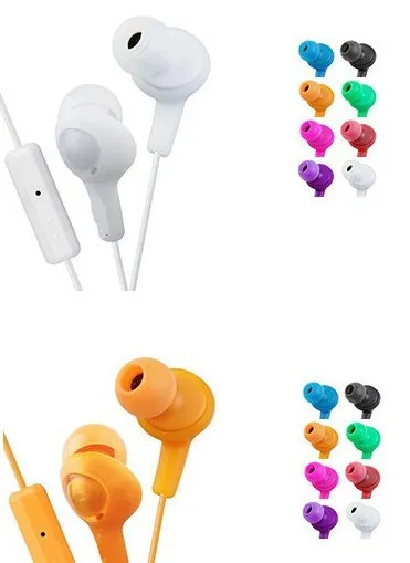 iPhone 7 6 5 Gummy Headphonesヘッドセットリモコンとマイクのカラフルな8色DHL送料無料