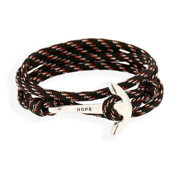 Gloednieuwe Selling Fashion Sailing Navy Wind Anchor Woven Nylon Armband FB072 Mix Bestel 20 stuks Veel bedelarmbanden