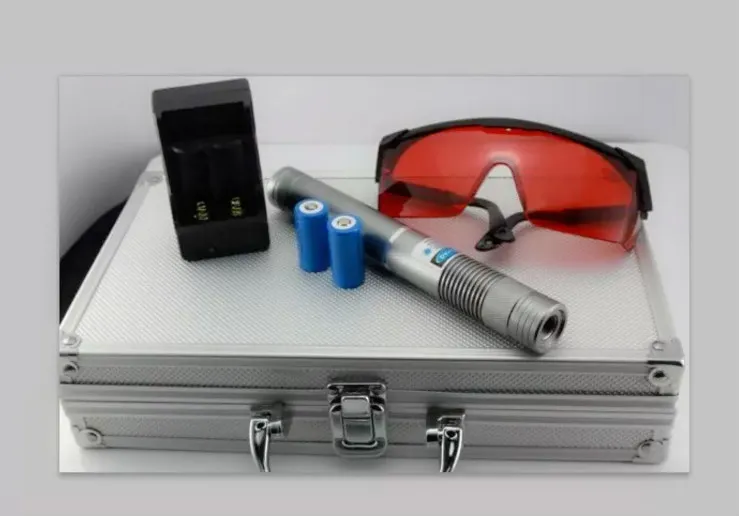 Update Laser Pointer Pen 10 Mile 5w Most Powerful Blue Laser Pointer with Metal Box Charger glasses and battery8925644