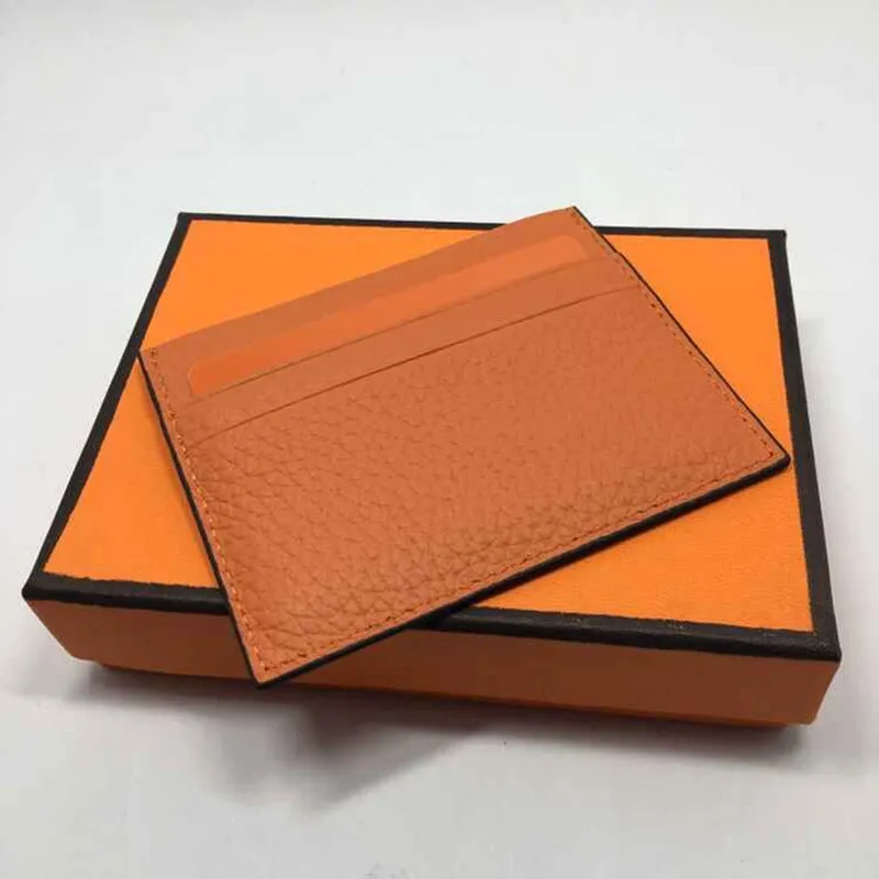 7 färger äkta läder kreditkortshållare Wallet Classic Brand Designer Thin ID Case Case Coin Purse 2018 Nya ankomst Fashion P2157