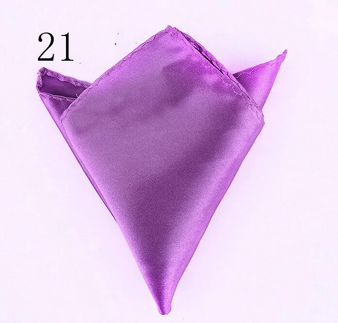 Näsdukar Mens satin 35 Solid Färg 22 * ​​22 cm Handkerchief Bröllopsfest Hanky ​​Pocket Square för fars dag Business Tie Present