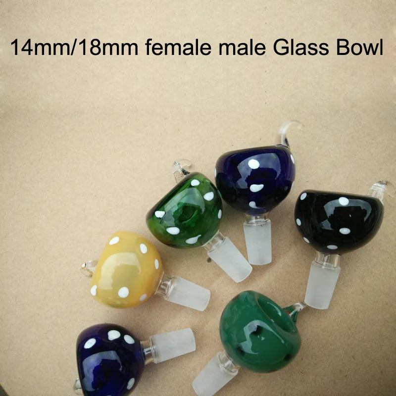 Thick Colorful Glass bowl Piece 14mm 18mm Female Joint Bowls for water Bubber Smoking Bongs smoking Accessories For oil rig Bongs