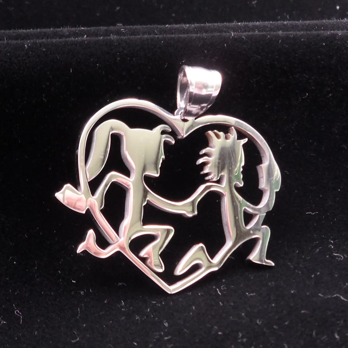 High Polished Moda Mała ICP Twittid Lover Elopement Music Charm Hatchet Girl Man Heart Wisiorek 3mm 30 '' Naszyjnik Łańcuchowy