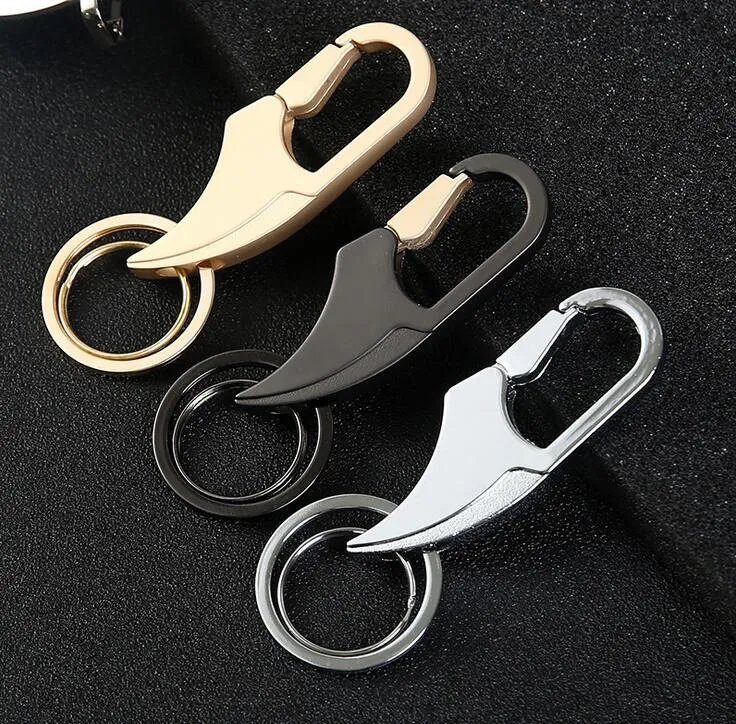 Porte-clés avec lettrage personnalisé, à la mode, Double boucle pour pantalon, Clip de ceinture, porte-clés de voiture en métal