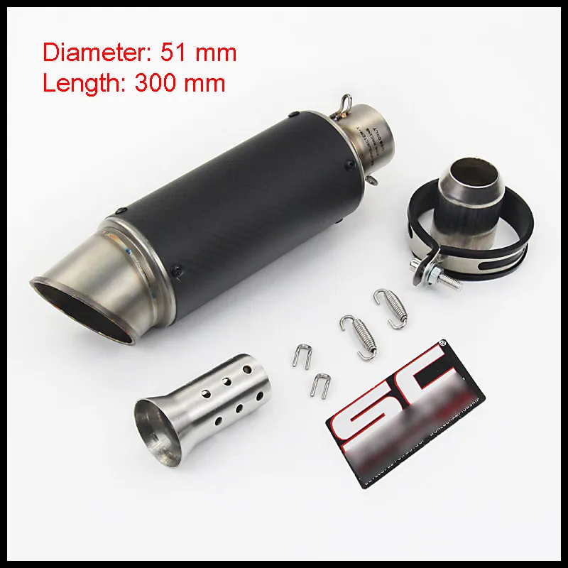 51 mm / 60.5 mm Universal Motorcycle Exhaust Muffler Pipe Silencer With Removable DB Killer