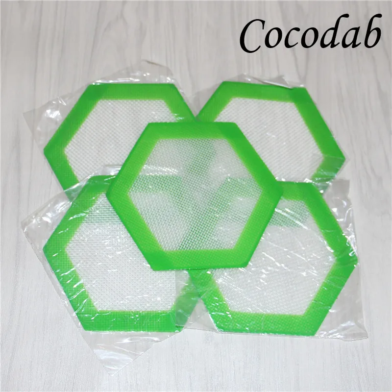 Petit tapis hexagonal tapis de cuisson en silicone de qualité alimentaire feuilles de dabber outil de dab pour les récipients à huile tapis de cuisine en silicone DHL