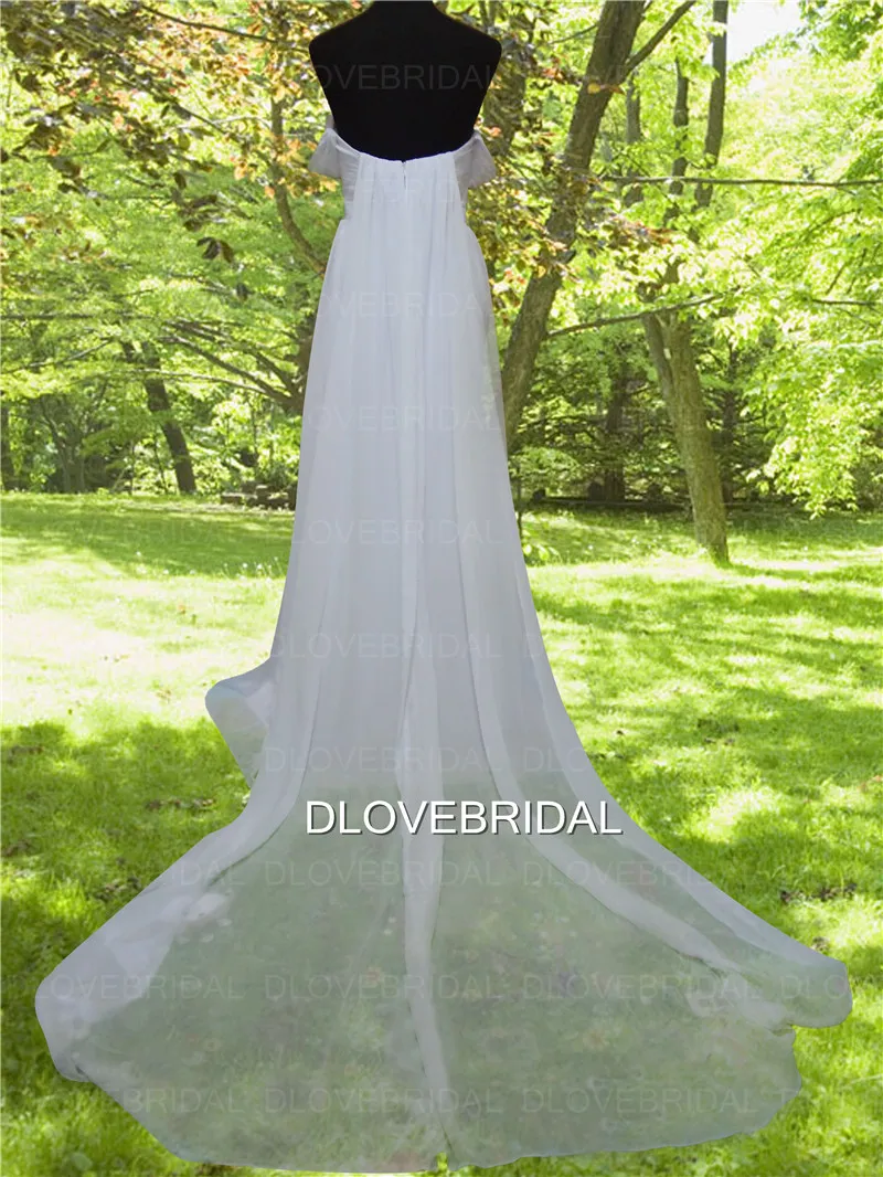 Simple Beach Chiffon Wedding Dress High Quality Off the Shoulder Sweetheart Bridal Gown Bohemian Dresses Vestido de noivas with Re3363638