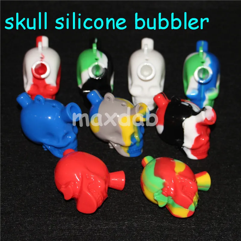 Narguilés 2,7 pouces de haut Silicone Blunt Bong Voyage Bongs bulle Dab Rig silicone Bubbler Huile Rigs Tuyaux d'eau en verre