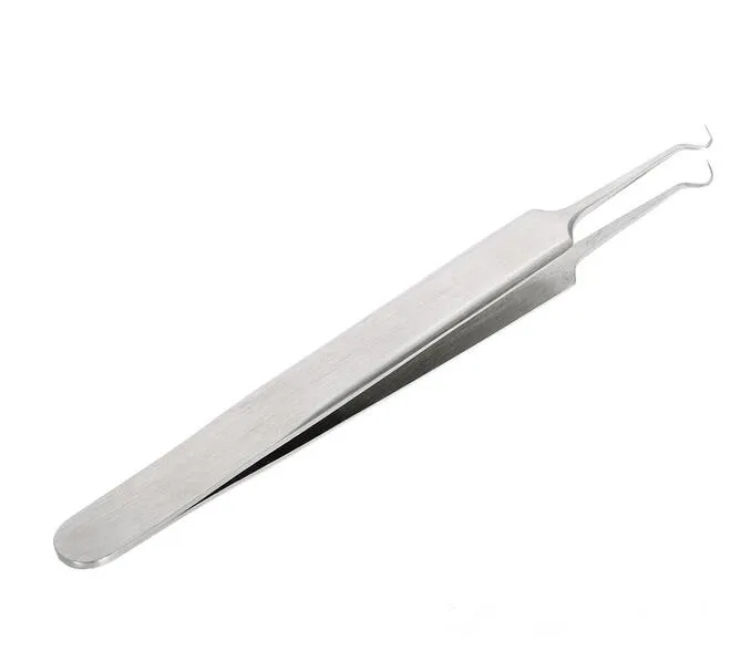 Wholesale-Bend Curved Blackhead Clip Tweezer Stainless Steel Pimple Comedone Remover Extractor Facial Skin Cleaning Tool4405717