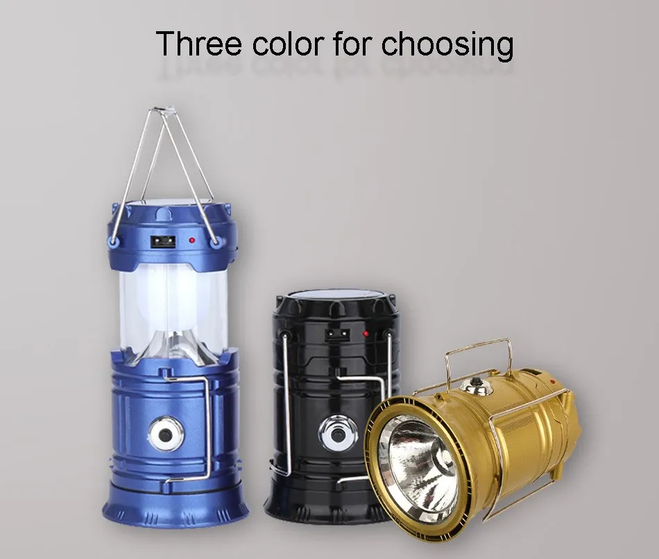 Portable Solar Flashlights And Lanterns With 6 Rechargeable LEDs