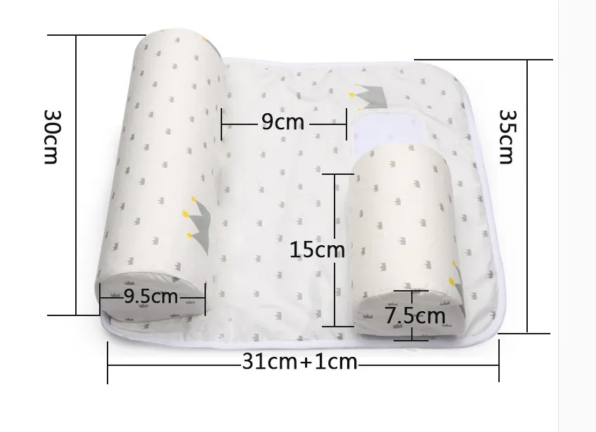 2022 Baby Spädbarn Nyfödda Sleep Positioner Anti Roll Kudde Med Lakan Skydd + Kudde 2st Set För 0-6 månader Bebisar