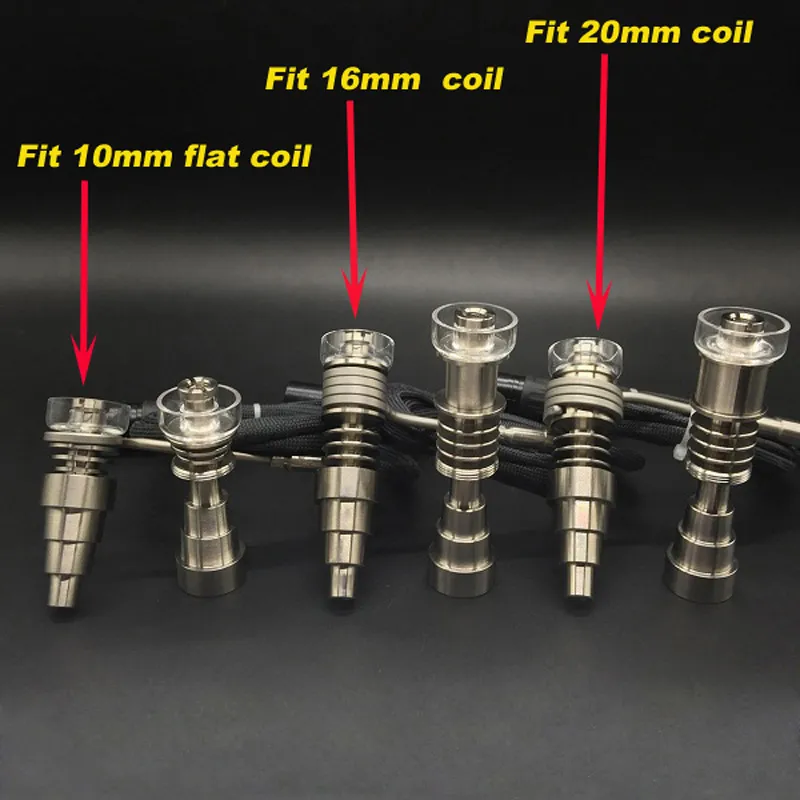 Venda quente 6 em 1 Kit de Unhas Digital com Quartzo Hybird Prego Bobina De Aquecimento Cabo de Alimentação Titanium Carb Cap