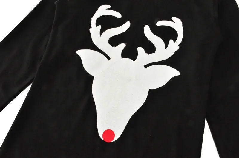 New 2017 Mother And Daughter Family Dress T-shirt Casual Dress Mum Girl Dresses Cartoon Reindeer Long Sleeve Cotton Deer Dress Black A7213