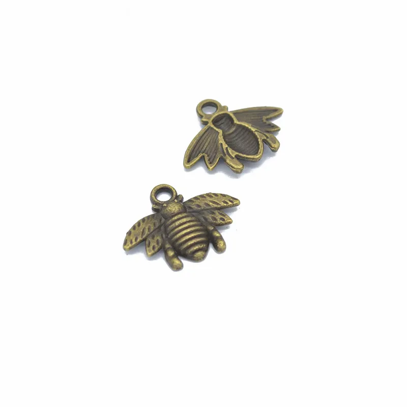 Heta! antikvitet silver / brons / ljus silver / kc guld / guld zink legering härlig bee charm hänge 16x20mm