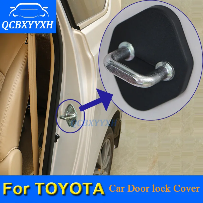 4 stks / partij Auto deurslot Beschermhoes voor Toyota Corolla Camry Highlander Vios Rav4 Prado Auto Deur Lock Decoratie Auto Cover