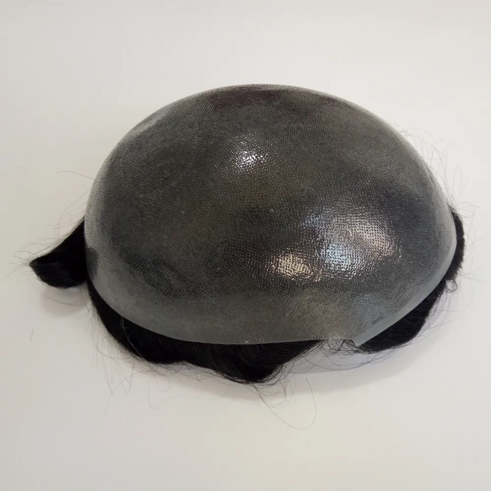 New hand made prothesis remy human hair mens toupee with thin skin base at factory price