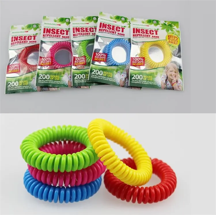 Nouvelle bonne qualité Bande anti-moustiques Bracelets Anti-moustiques Pure Natural Adultes et enfants Bande de poignet couleurs mélangées Pest Control I011