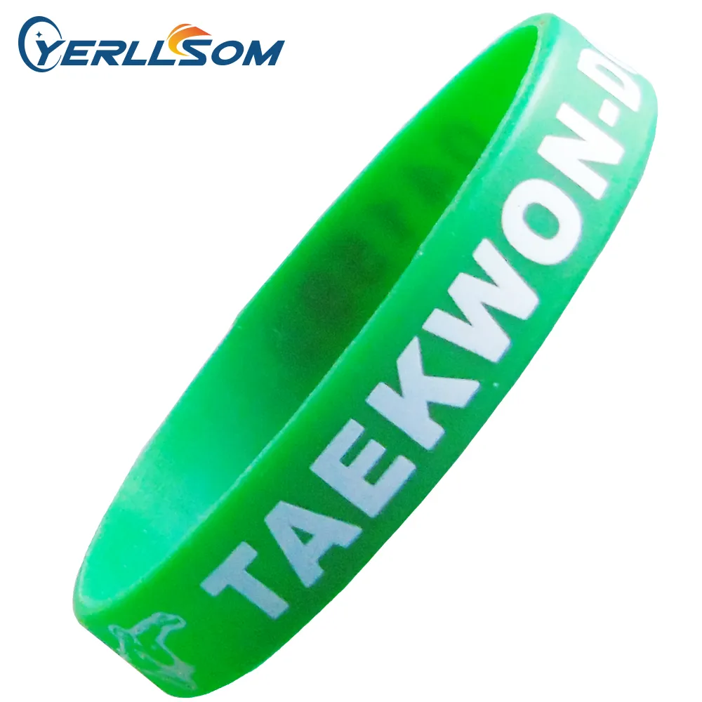 300PCS/Lot Customized Screen printing 1 color Personalized Centense Rubber Wristbands For Events Y061503