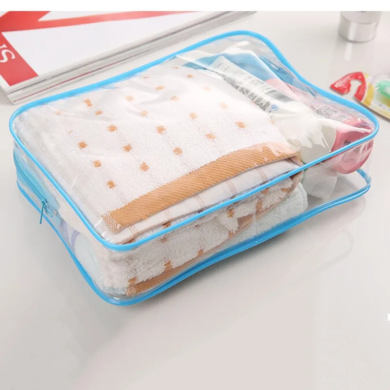 Borsa cosmetica trasparente Borsa per trucco da donna Organizer Borse da viaggio in PVC Borse per il lavaggio con cerniera Organizador Trousse Maquillage Femme