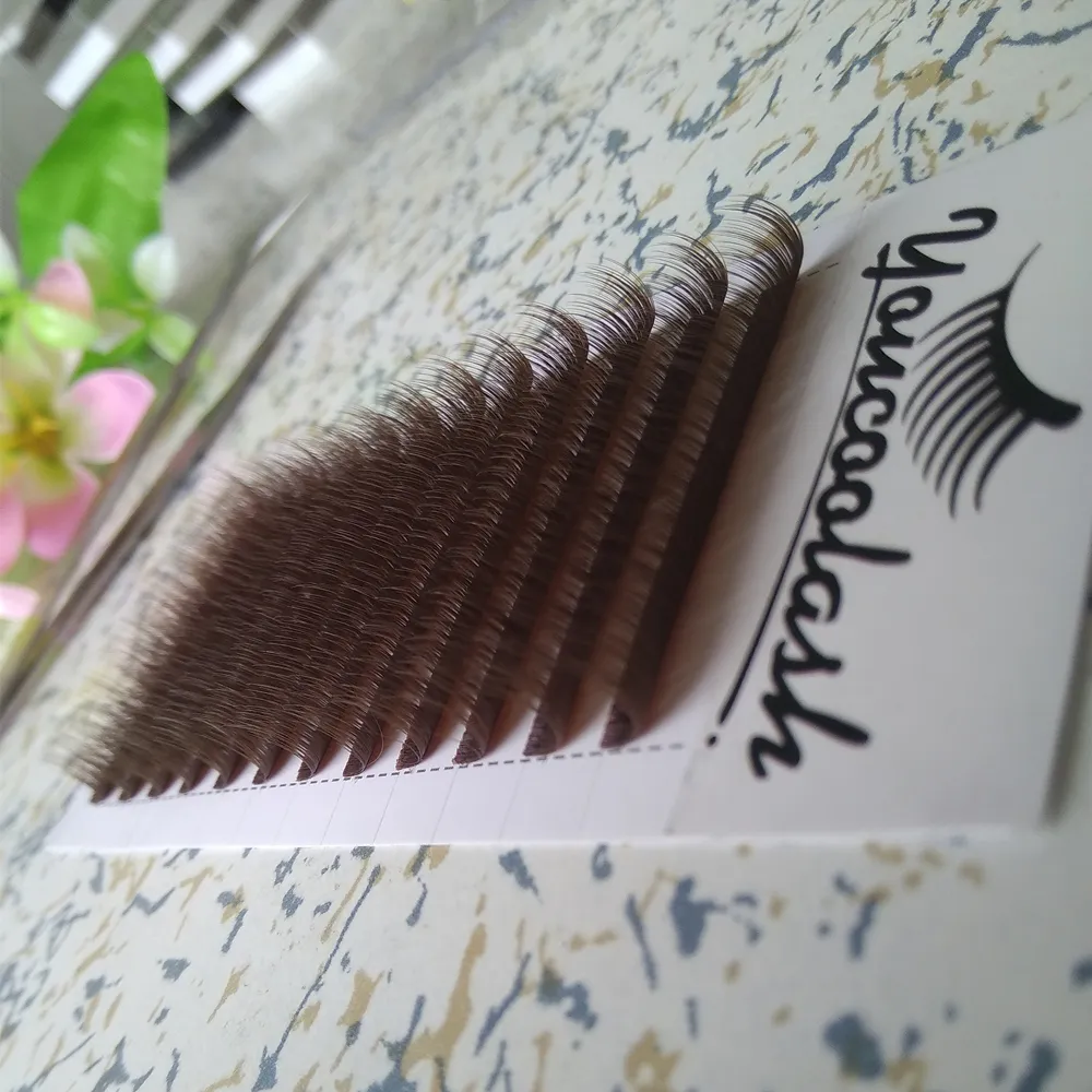 Brown Volume Lash Extension Camellia Pandora Lashes Caramel Color