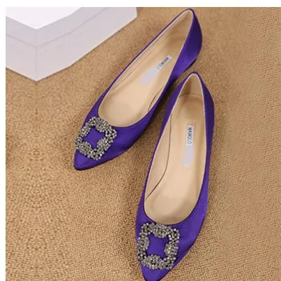 2016 Flats Shoes Women Brand Pointed Toe Women Plus Size Party Dress Shoes Low Heel Wedding Shoes Large Size