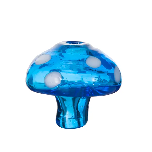 Colored Glass Carb Cap Mushroom Carbcap Smoking Accessories with a Hole on Top for Quartz Thermal Banger at Mr Dabs