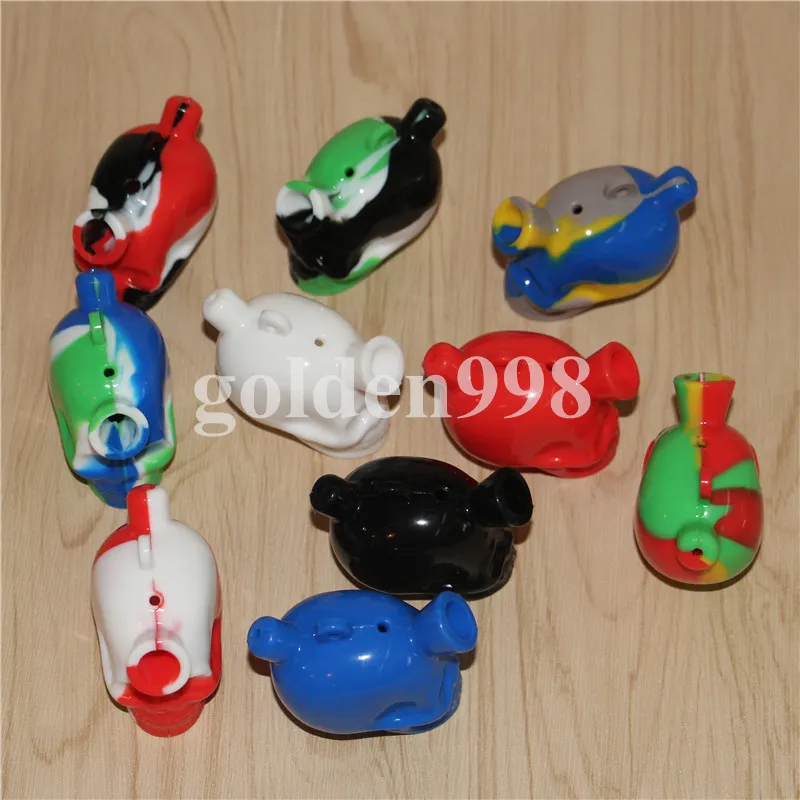 Skull Silicone Blunt Bong Travel Bongs Skull Silicone Bubble Blunt Dab Rig Silicone Bubbler Oliereiljes Glas Water Pijpen