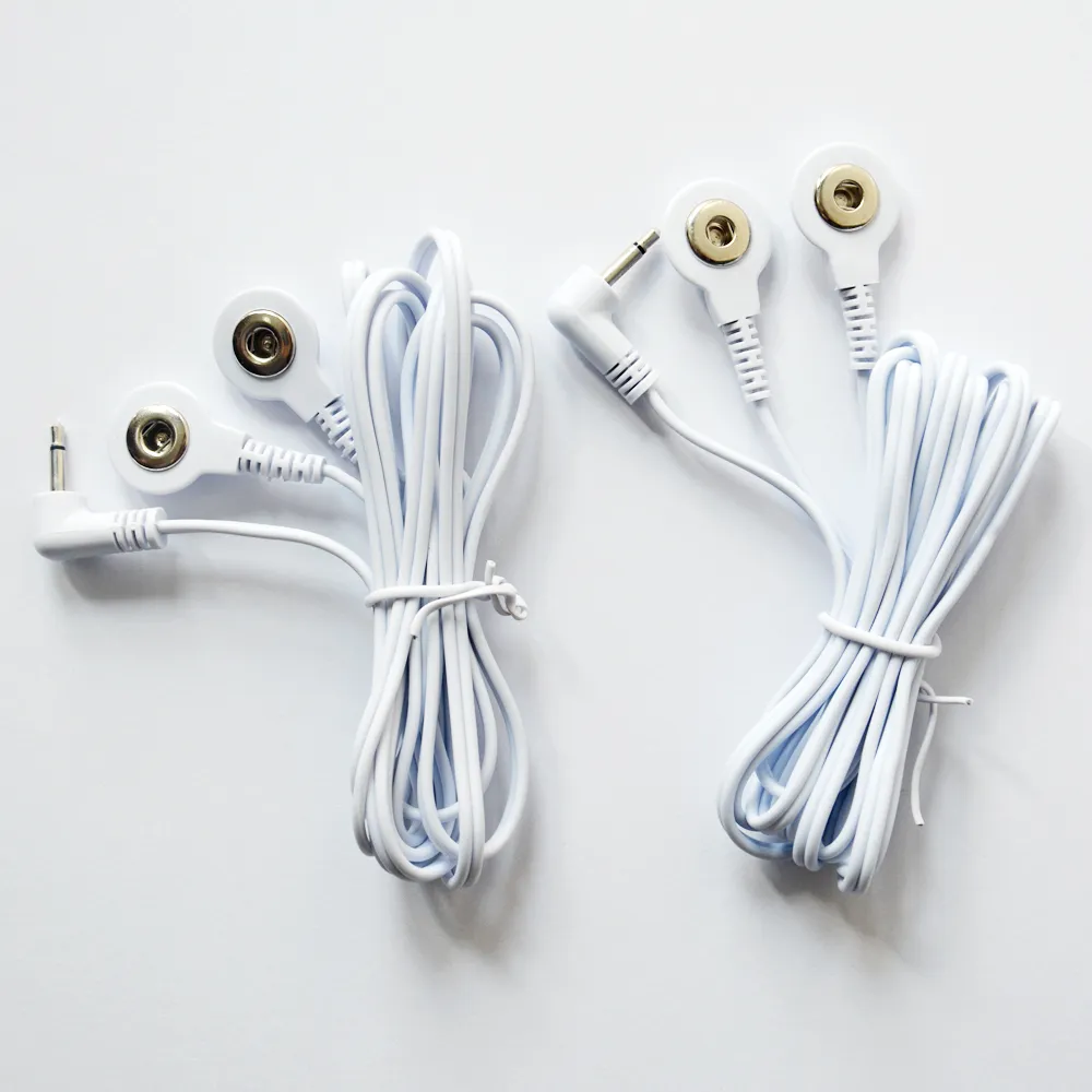 Tens Replacement Lead Wires - Two Snap Connectors, 2.5mm mini-jack, 3.5mm snap style