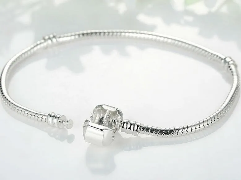 Mode Link Armbänder Europa Stil Überzug 925 Silber Schlange Kette Frühling verschlüsse DIY Armbänder Armreifen Zubehör Schmuck