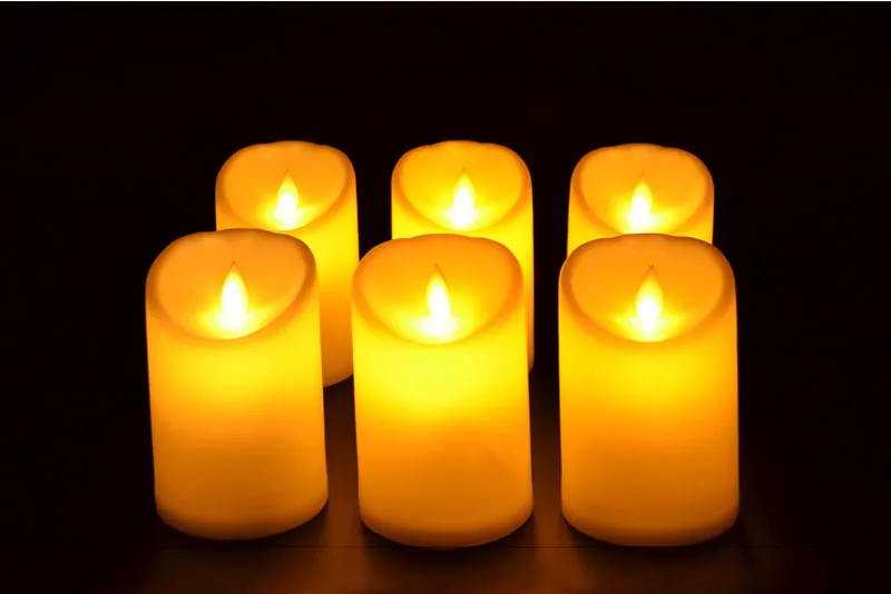 Great Quality 3"*4.5" Ivory Wax Flameless Moving Wick LED Candle For Wedding Bars Party Home Decoration with 