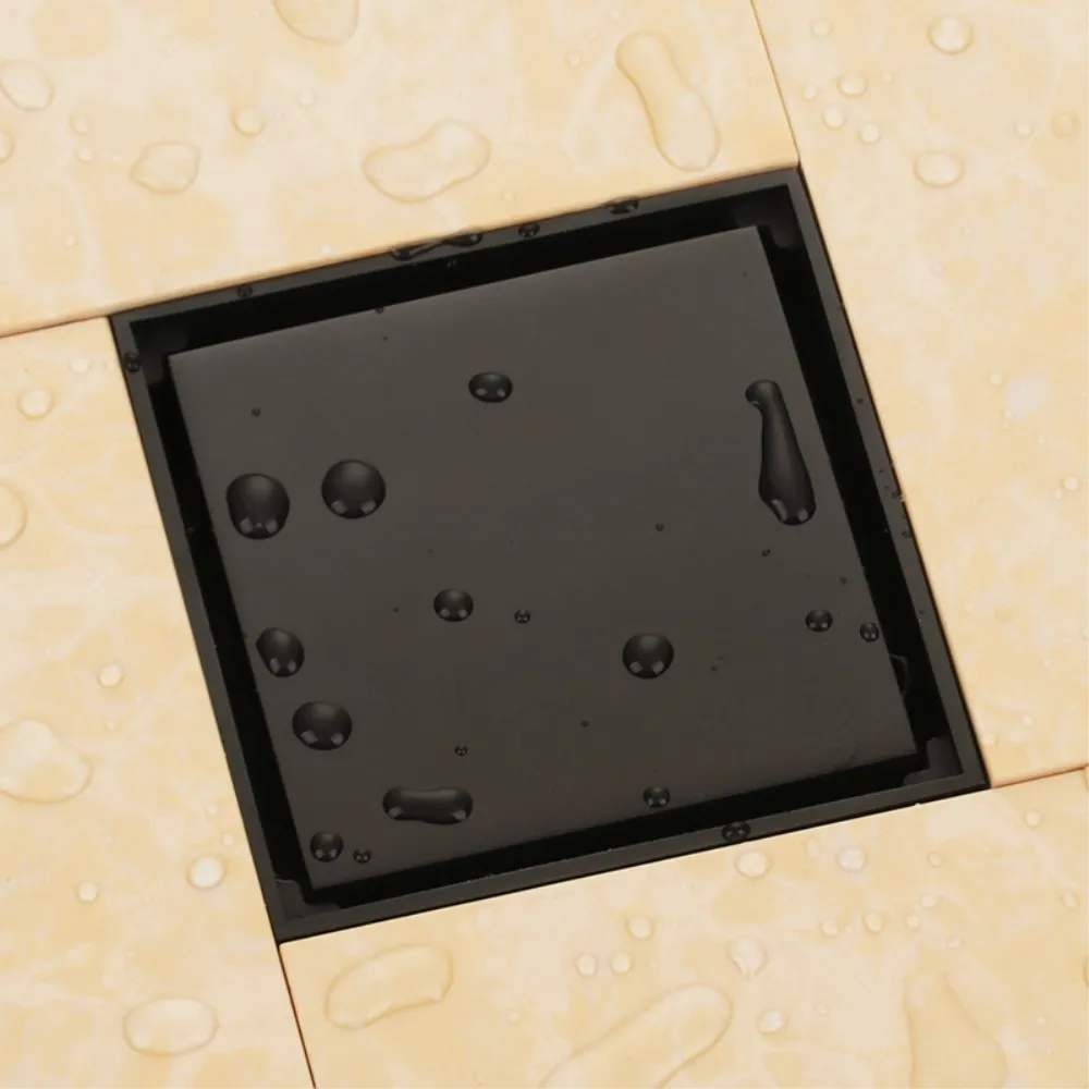 Oil Rubbed Bronze Black Solid Brass 100 X 100mm Square Anti Odor Floor