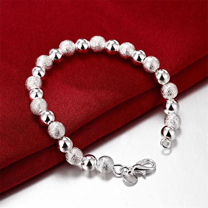 Yhamni Nya Charm Bangles för kvinnor Mode 100% 925 Sterling Silve European Beads Women Armband Smycken SPCH084