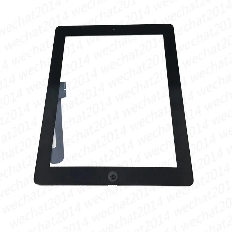 Pannello in vetro touch screen da 60 pezzi con adesivo pulsanti digitalizzatore iPad 2 3 4 in bianco e nero