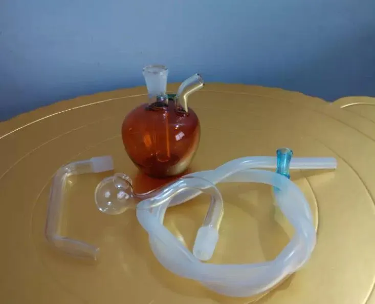 Accessoires de bongs de verre de méduses en verre de pomme rouge, Pipes en verre colorées mini multi-couleurs