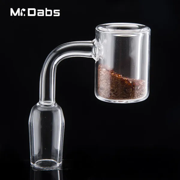 Mr_Dabs Quarzo Thermal Banger con secchio termocromico 28mm Diametro esterno doppio tubo Quarzo termico Banger Nail per olio Rigs Bong di vetro