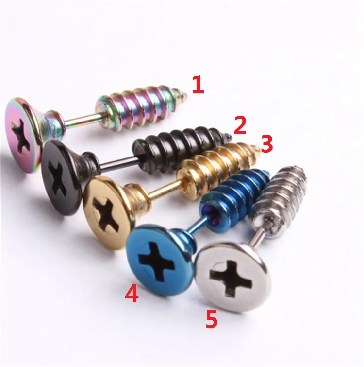 Fashion Stud Screw earrings Unisex Korean popular Eardrop Stainless steel Anti allergy earrings CA534