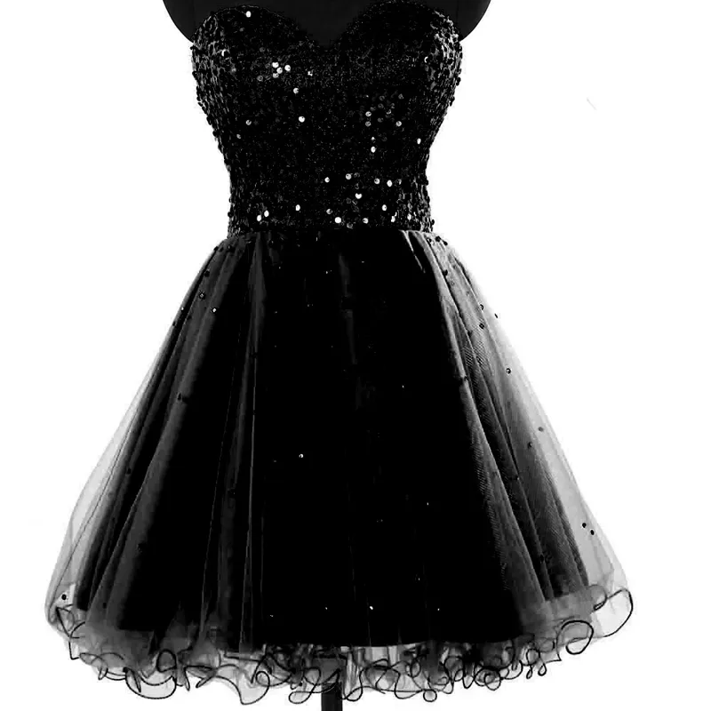 Cheap Homecoming Dresses Occasion Dress Gold Black Blue White Pink Sequins Sweetheart Short Cocktail Party Prom Gowns 100 Real Im8559021