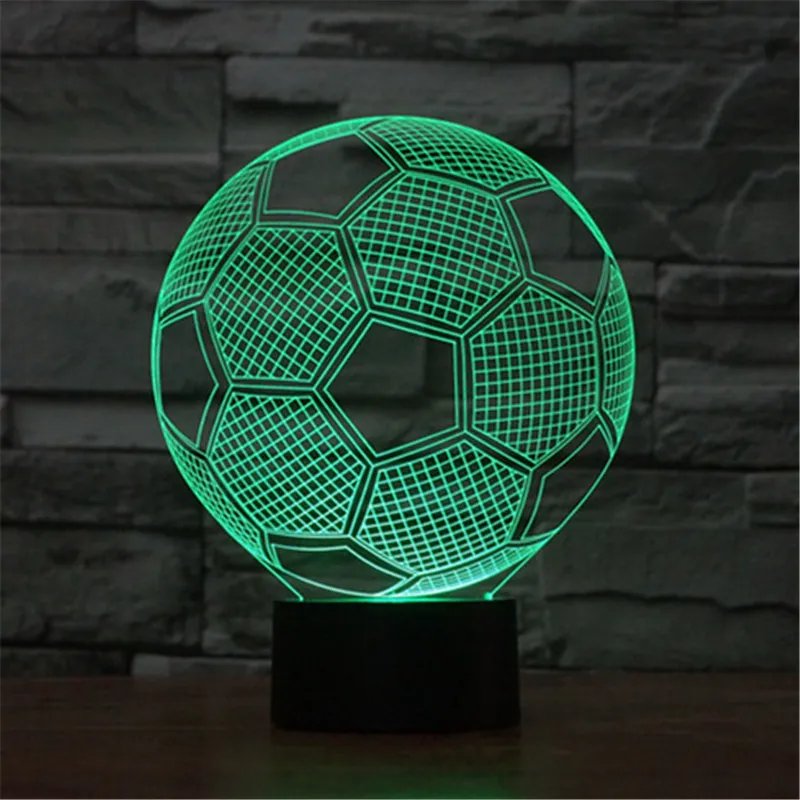 Futbol Yaratıcı 3D Akrilik Görsel Ev Dokunmatik Masa Lambası Renkli Değişen Sanat Dekor USB LED çocuk Masa Gece Lambası TD20