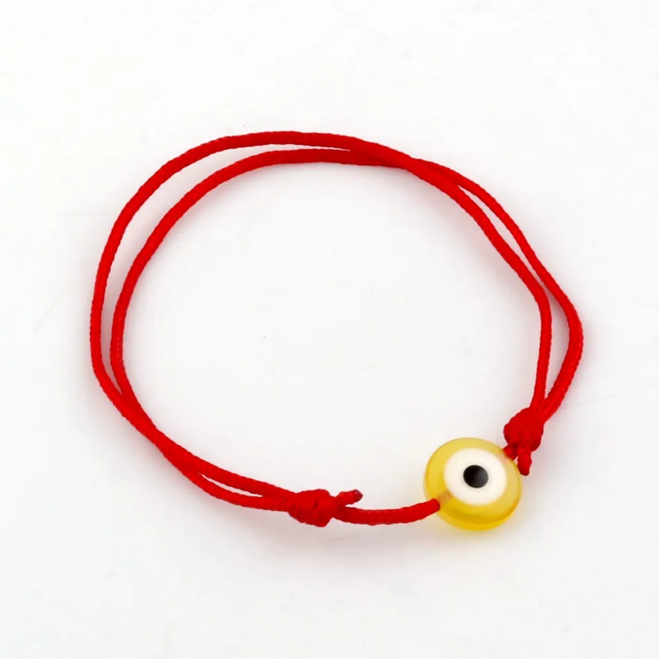 Nouveau Kabbale Bracelet à cordes rouges mélange de couleurs résine mauvais œil perle rouge Protection santé chance bonheur Bracelets 100 pièces B-35