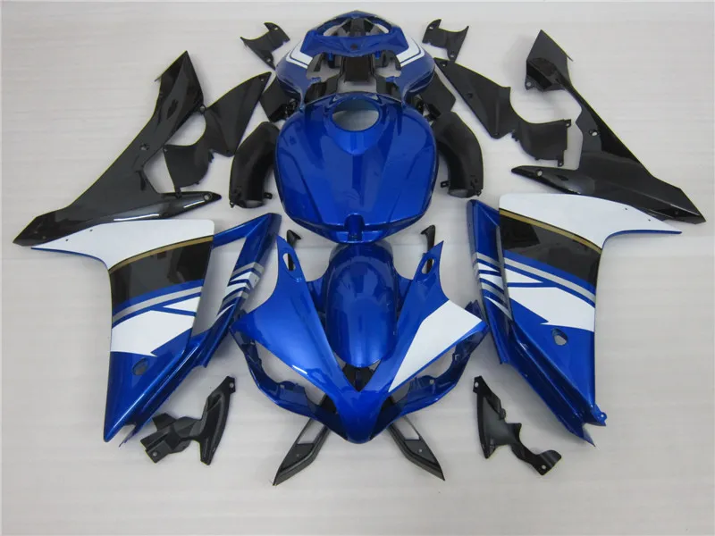 Spritzgegossenes, kostenloses 7-Geschenk-Verkleidungsset für Yamaha YZF R1 07 08, blau-schwarzes Verkleidungsset, YZFR1 2007 2008 OT23