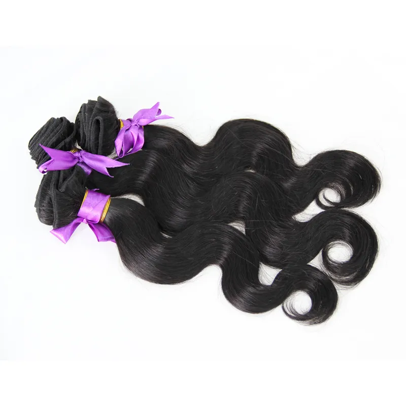 Extensions de cheveux Bundles Naturel Noir vague de corps malaisienne vierge de cheveux