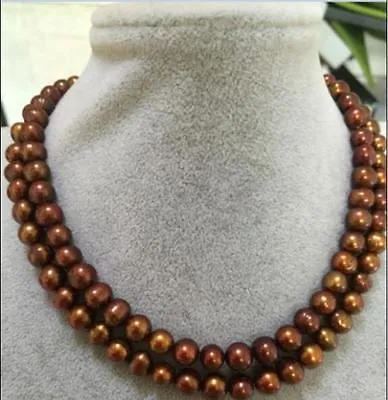 9-10MM SOUTH SEA CHOCOLATE PEARL NECKLACE 32 INCH 14K yellow GOLD CLASP