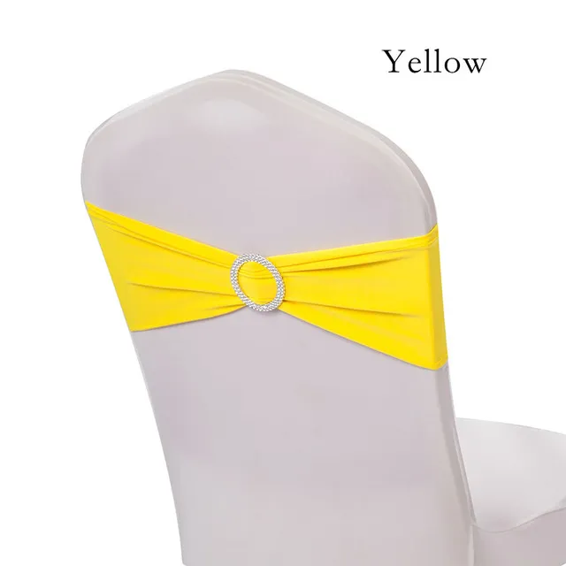 Stol Sashes Bands Wedding Spandex Stretchable Polyester Elastic Lösterbar W Buckle For Home Hotel Banket Decoration