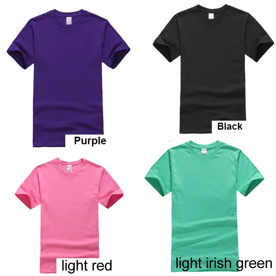 Mens Tshirts Candy Color Cotton Round Neck Kort ärm T -shirt 180G reklamtröja Kort ärm Solid stöder utskrift av din logotyp med extra kostnad sant