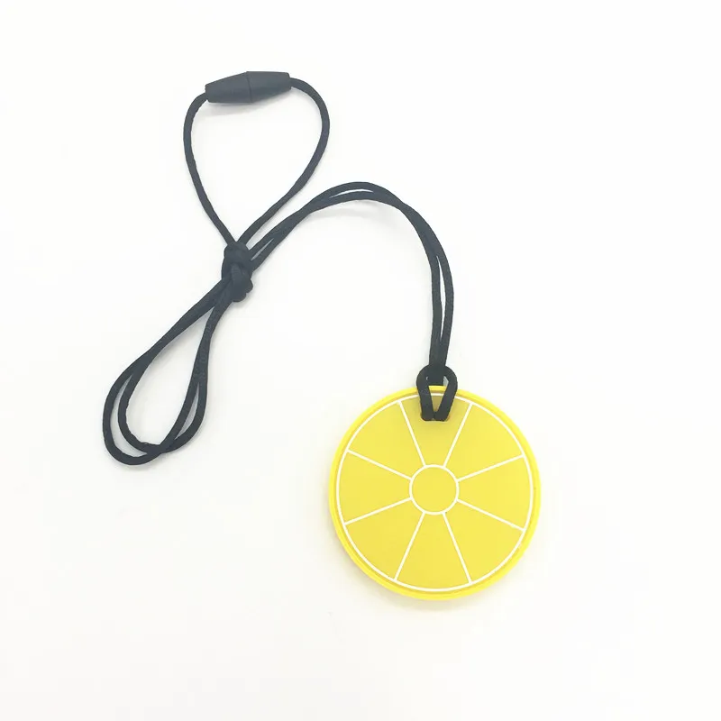 New Arrival Lemon Slice Pendant Teether Silicone Teething Toy Baby Safe Chew Bead Lemon Pendant Necklace Nursing Jewelry