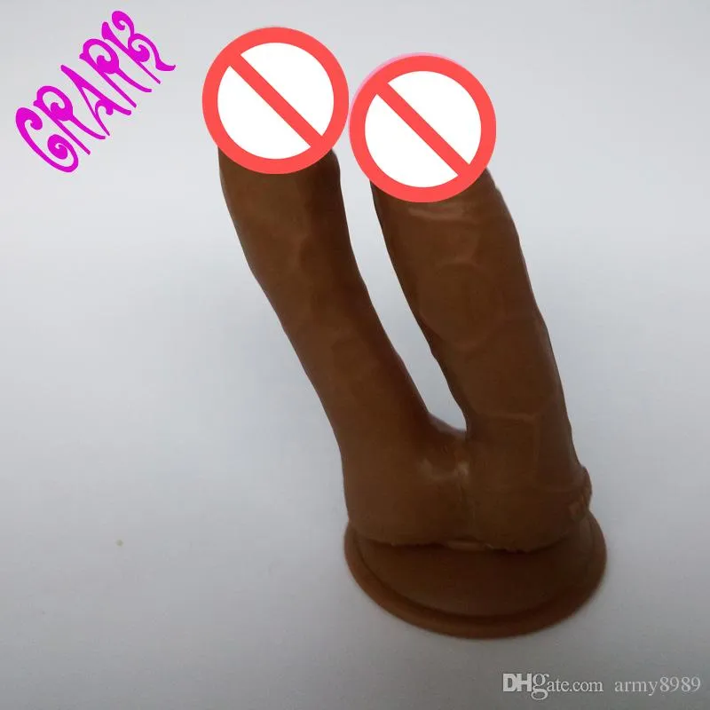 Brinquedos Anal Hot feminino simulação penis double dildo brinquedos sexuais casal flertando rainha brinquedo Pom sólidos dildos duplos massagem Clitóris