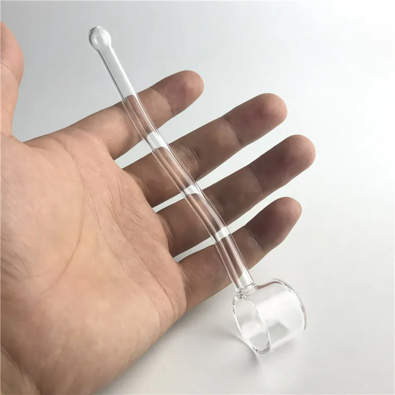 6.5 Inch 25mm Quartz Nectar Collectors Hookah Spoon Straw Tube Mini Oil Burner Tobacco Flat Top Smoking Nail Pipe